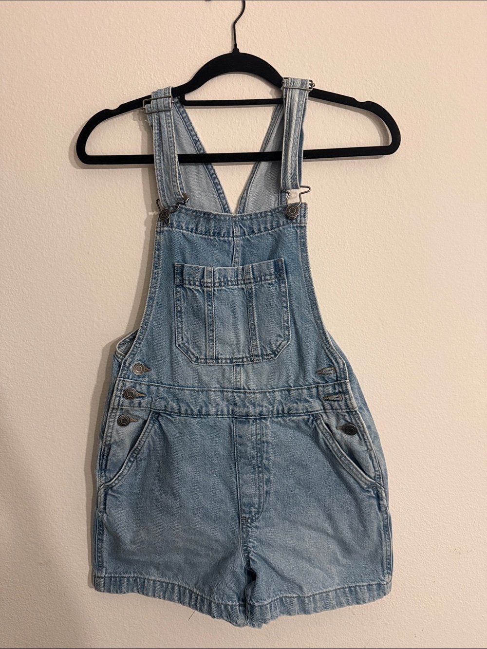Cotton On Light Wash Denim Short Overalls
